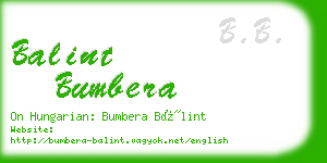 balint bumbera business card